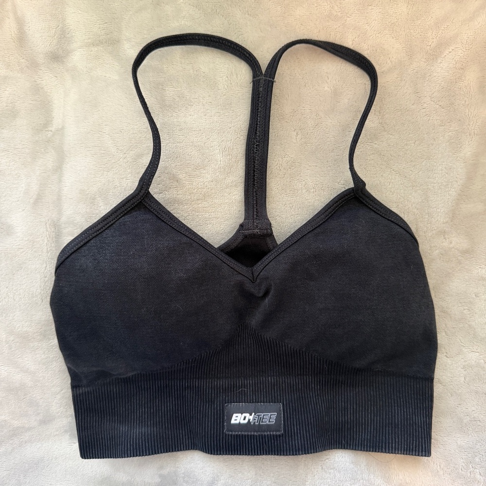 Black Bo+Tee XS Sports Bra
